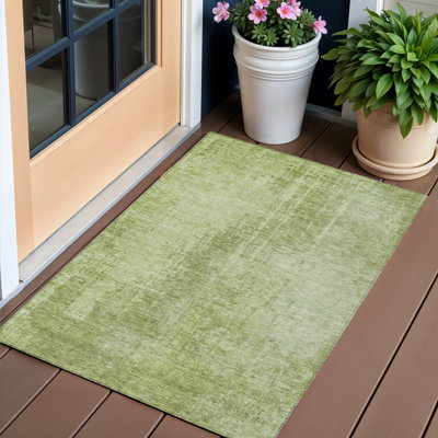 Tapis intérieur lavable abstrait vert sauge et vert 3 pi x 5 pi