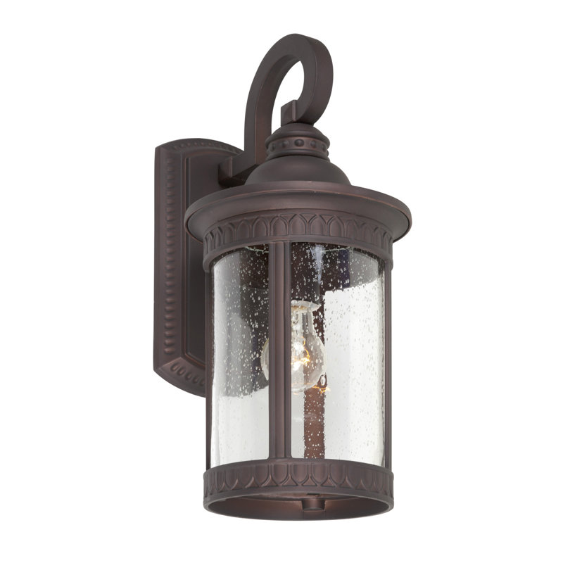 Lanterne murale d'extérieur Ahmed, Bronze antique, E26 Ampoule de base, H 13,5 po x L 6 po x P 8,5 po