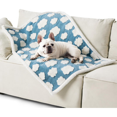 Lesure Waterproof Calming Double-Sided Jacquard Shag & Soft Sherpa Fleece Furniture Protector Dog & Cat Blanket