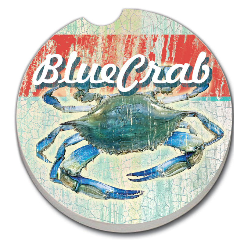 Stoneware Round 2 Piece Car Coaster Set