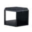 Table basse hexagonale avec aspect marbre noir, rangement multi-trous, design épuré et moderne, options de couleurs disponibles
