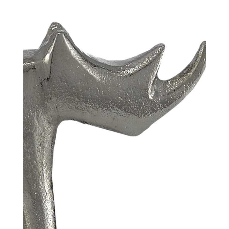 Kano Rhino Figurine, 7.75" H x 3" W x 11" D, Silver