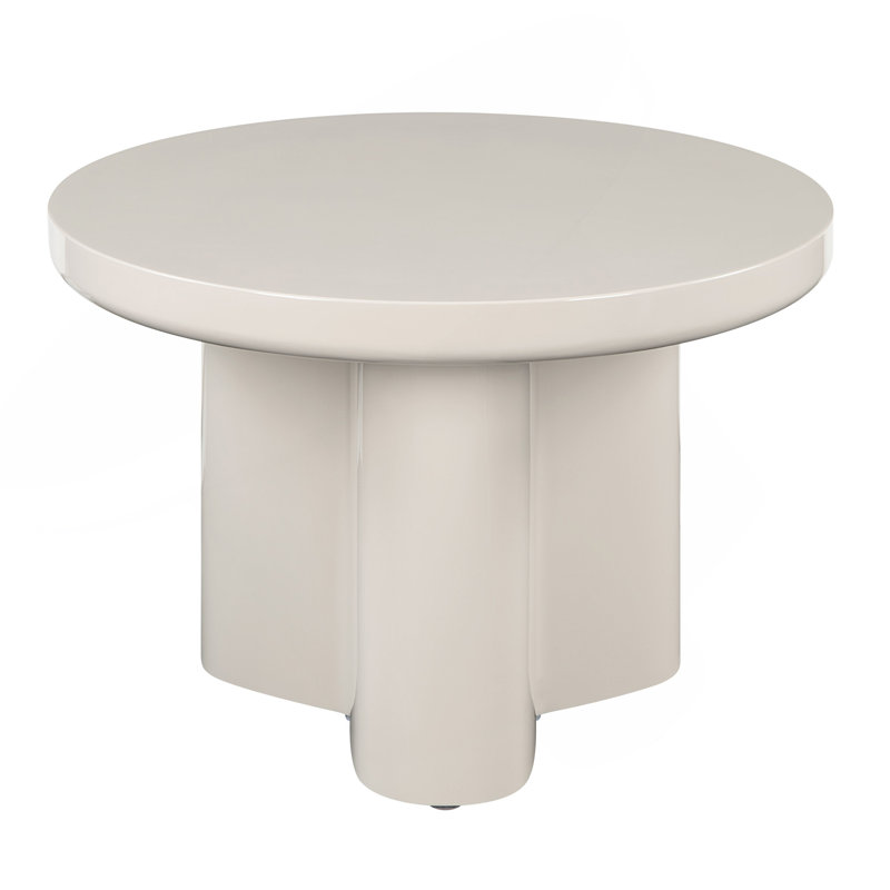 Joane Light Gray High Gloss End Table