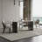 Black Rectangular Sintered Stone + Stainless Steel Dining Table-332859251