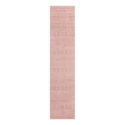 Geometric Rose Pink Area Rug