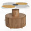 Table d'appoint unique à trèfle à quatre feuilles pour le salon, la chambre à coucher et les petits espaces - Table d'appoint avec base en bois et rangement