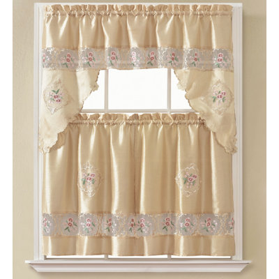 Carrasco Floral Swag Kitchen Curtain