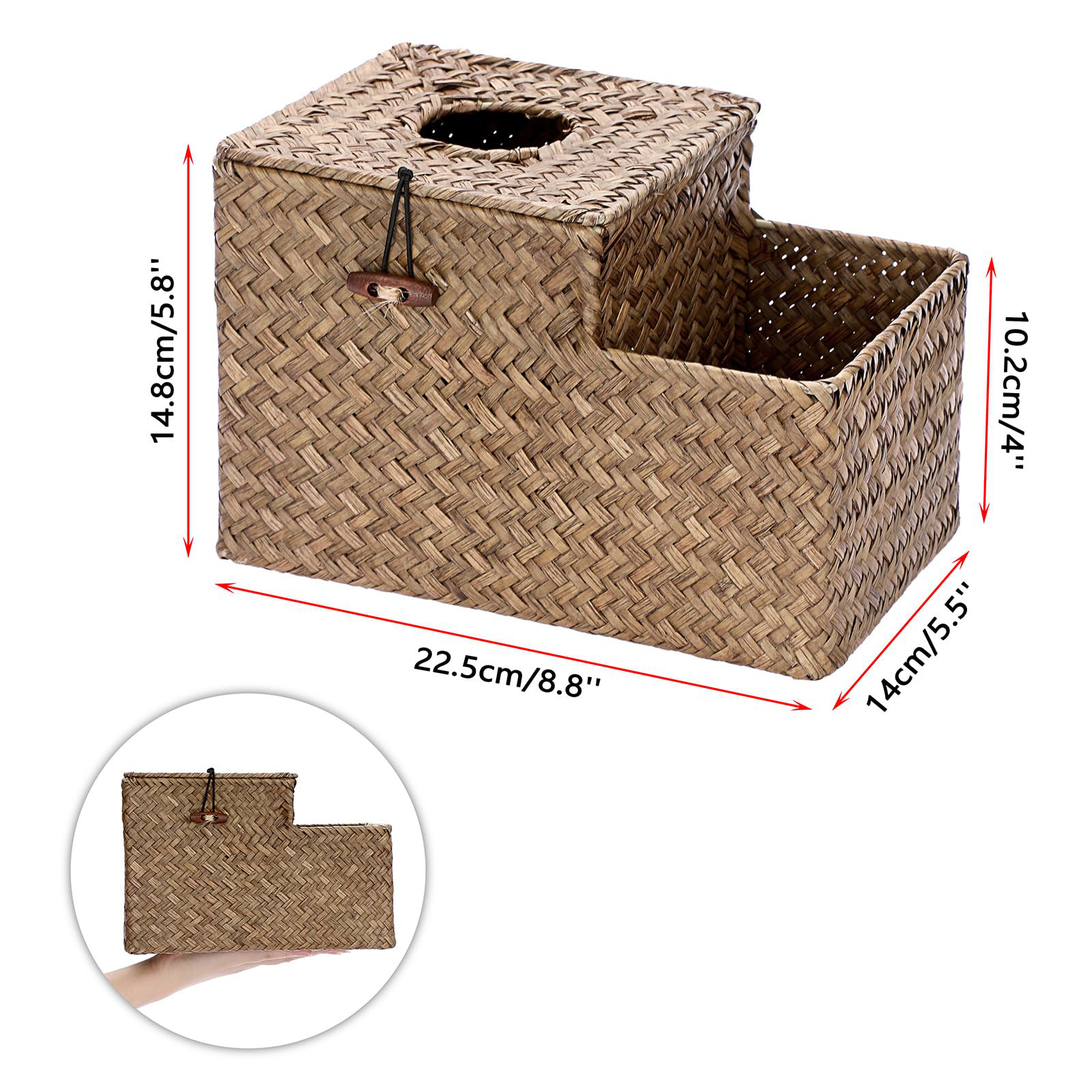 Tissue Box Side Table Rosalind Wheeler Tissue Box Cover Square Tissue Box Woven Seagrass ...