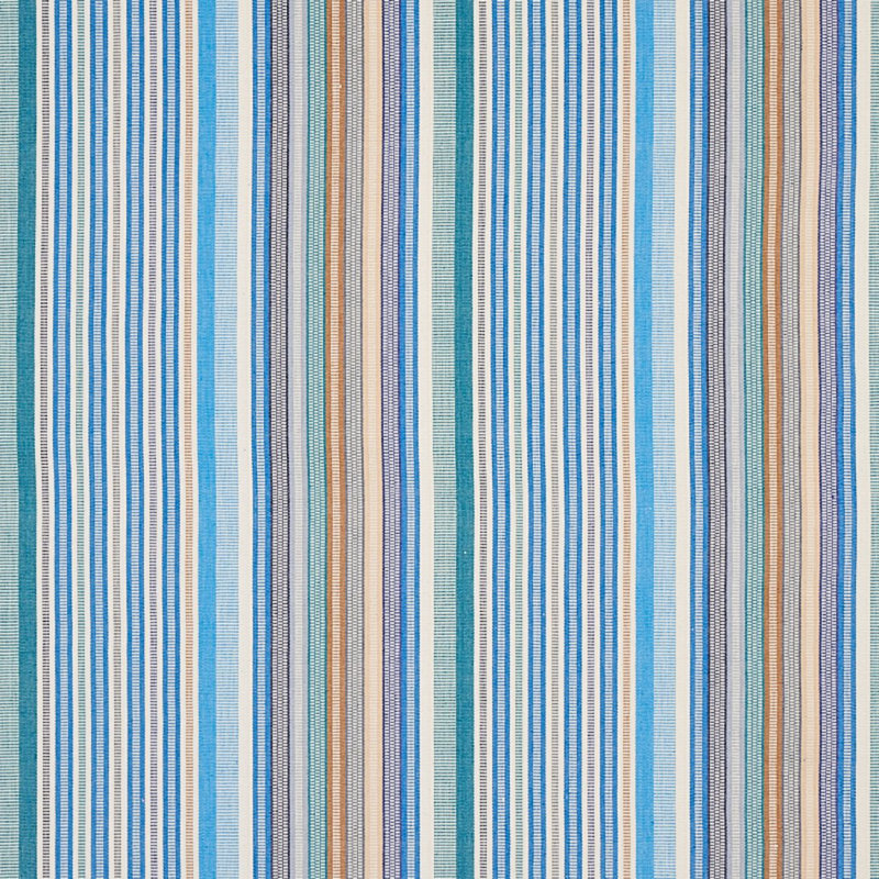 Schumacher x A Rum Fellow Ripple Hand Woven Stripe Fabric, Mineral