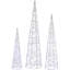 3 Piece Twinkling Cone Trees Lighted Display Set