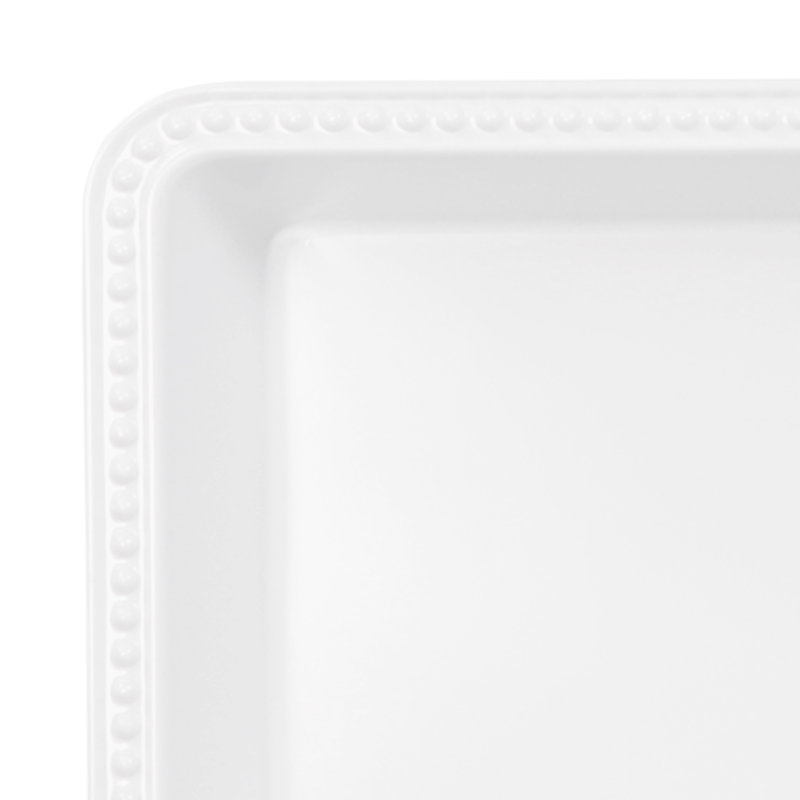 Plateau en mélamine à bords de perles Venetian, Blanc, H 2 po x l 15 po x P 6 po