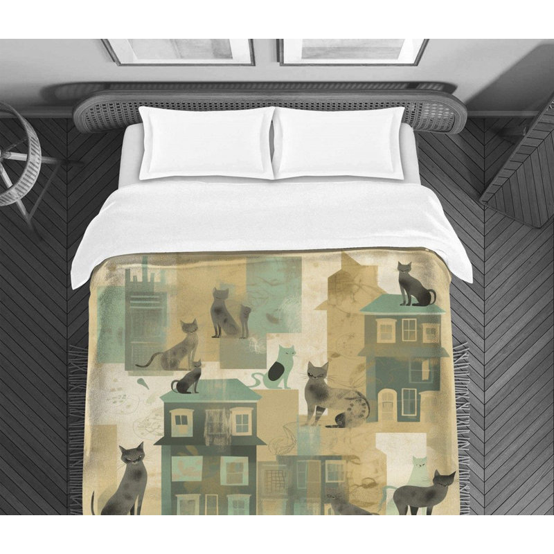 Cat House Bedding, Queen Comforter