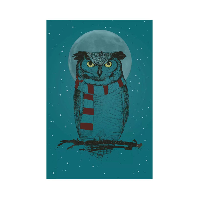 Winter Owl by Balazs Solti - Wrapped Canvas Gallery-Wrapped Canvas Giclée, 66.04 cm H x 45.72 cm W x 3.175 cm D