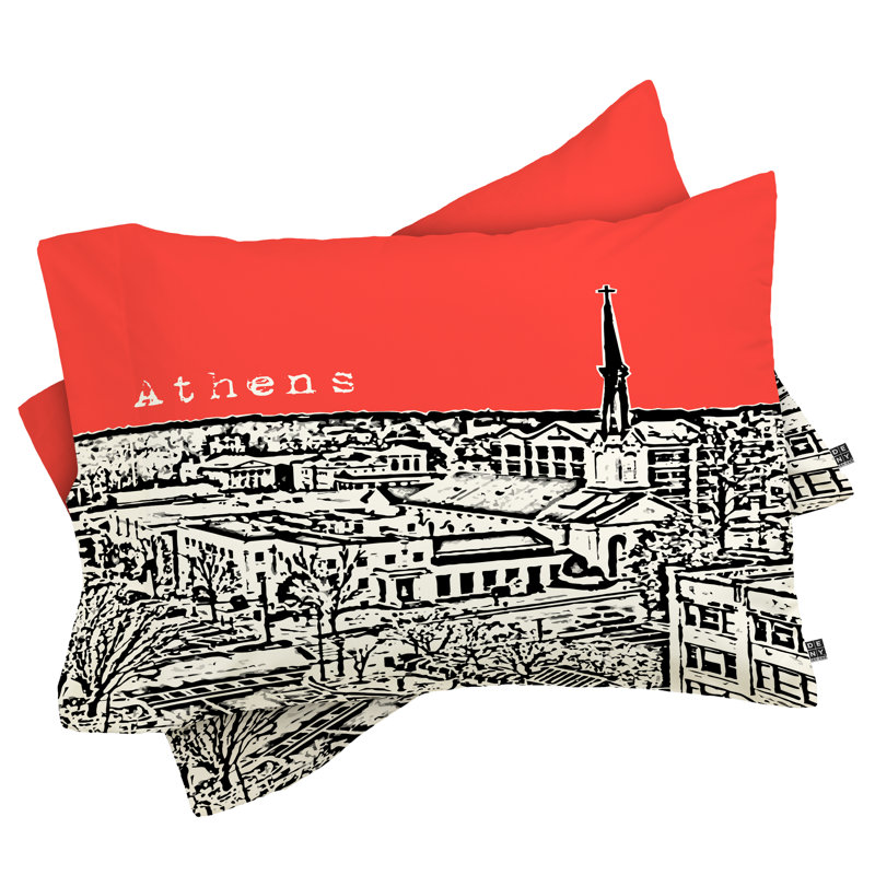 Taie d’oreiller athènes Bird Ave, Standard, Rouge