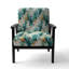Chaise avec accoudoirs décorative moderne et contemporaine Emerald and Cream Ink Splash