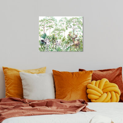 Animaux, forêt tropicale, impression sur toile, vert tropical