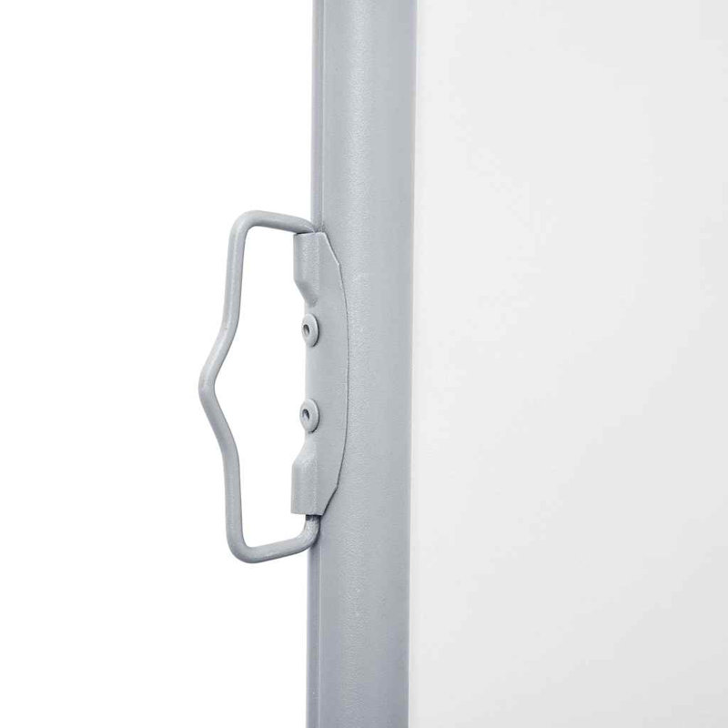 Paravent rétractable avec auvent pliant, H 55,1 po x l 236,22 po, Crème, crème