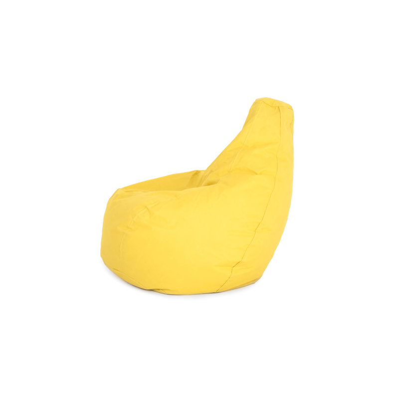 Fauteuil à billes de luxe, jaune, 31,5 po x 29,5 po x 11,8 po | 100% polyester avec tissu imperméable ImpertEX | Rempli de mousse de billes de styromousse recyclée pour un confort ultime | Housse zippée amovible, parfaite pour les enfants et les adultes