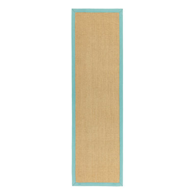Keighley Sisal Beige/Aqua Blue Rug