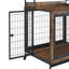 Type de meuble Porte de cage pour chien en fer avec armoire, deux portes, brun rustique