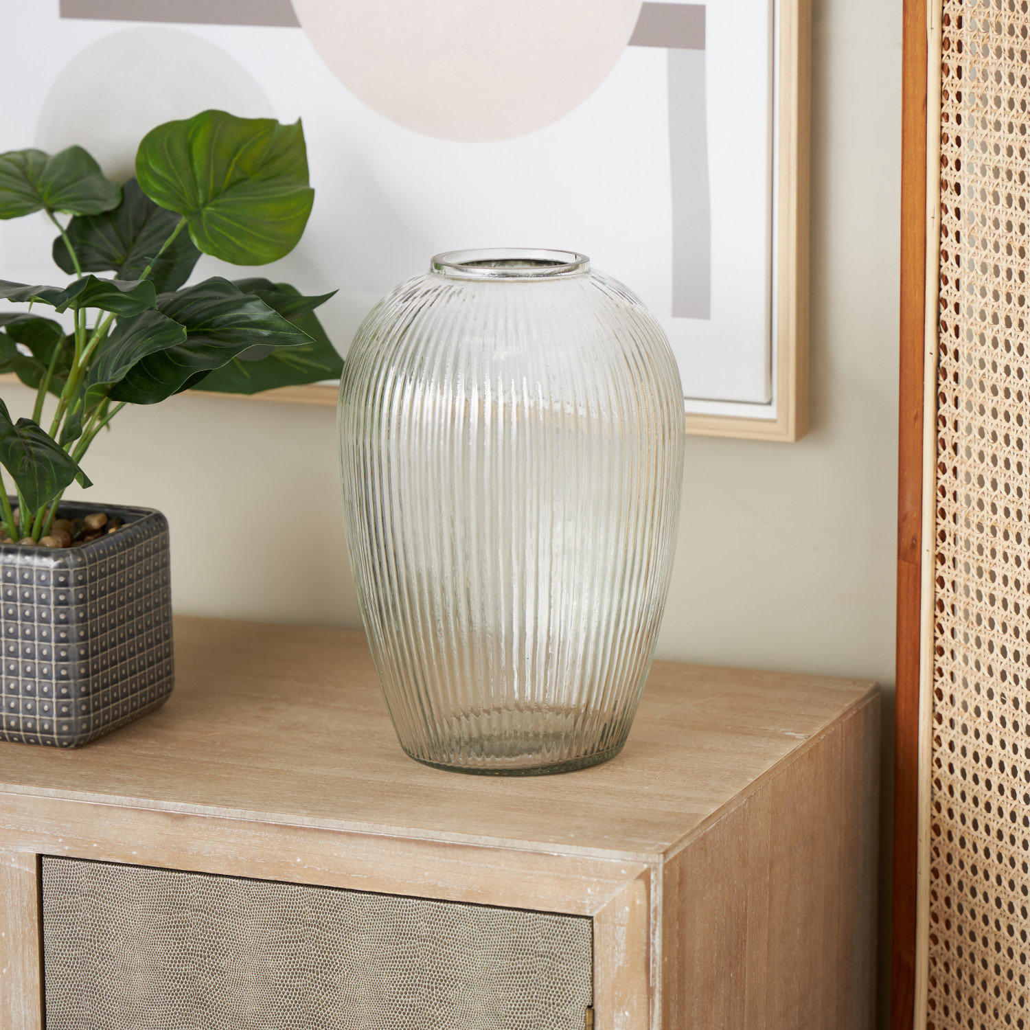 Perry Glass Table Vase, 11.55" H x 7.9" W x 7.9" D