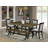 6 Piece Dinette Set Contains a Rectangle Dining Table with X-Legs and 4 Shitake Linen Fabric Parson Chairs with a Bench, Wire Brushed Black Finish-85821364-85821369-126725362