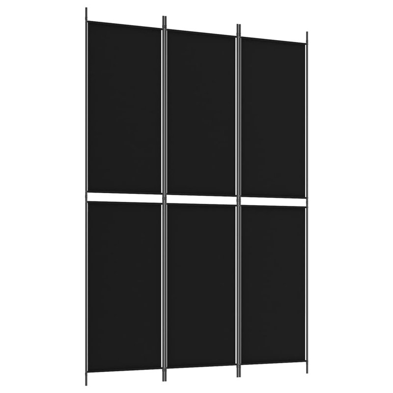 Cloison pliante Rikkea, 3, Noir, H 86,6 po x l 59 po