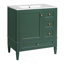 Meuble-lavabo de 30 po avec lavabo en céramique, meuble-lavabo à 3 tiroirs, meuble de rangement moderne à structure en bois, idéal pour la maison-1848795510