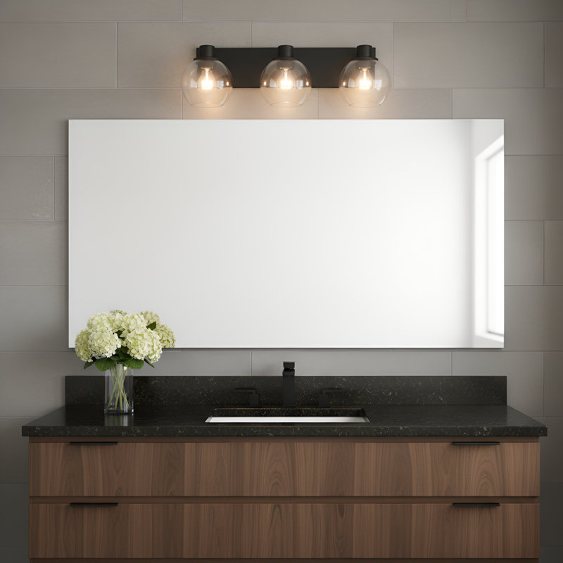 Rito Large Bath from Generation Lighting , 7.125" H x 23.125" W x 7" D, Midnight Black, 3 Lights