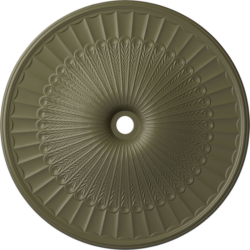 Médaillon de plafond Endurathane Delfina, DE 40 po x P 1 7/8 po, finition givrée peinte à la main, Pierre Spartan