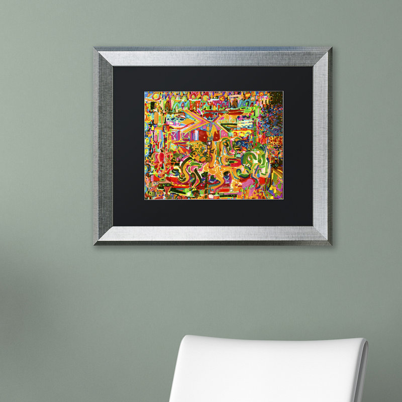 « electric carnival », reproduction d’impression encadrée, Noir, H 11 po x l 14 po x P 0,5 po, Cadre brun
