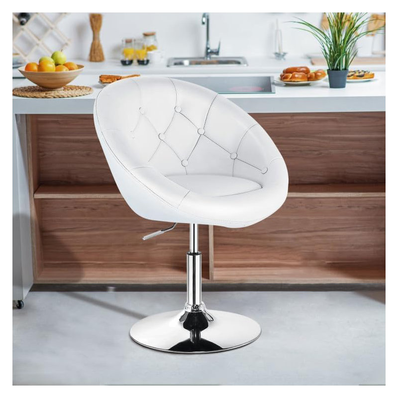 Faux Leather Accent Chair, White