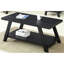 Table basse contemporaine à finition noire en bois reproduit avec tablette et pieds à grand angle pour un rangement supplémentaire-1957406397-1957406533