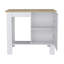 Îlot de cuisine H 35 po, une armoire de rangement avec porte, deux tablettes internes, une tablette de rangement ouverte
