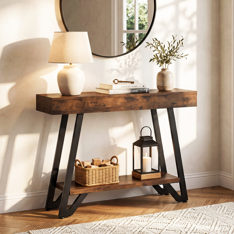 40 inch Console Table for Entryway with Storage Shelf, 2-Tier Hallway Table for Entrance