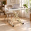 Table pliante réglable en hauteur, table haute, intérieur et extérieur, table portative, aucun assemblage requis (blanche)