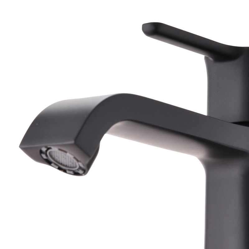 Single-Hole Single-handle Bathroom Faucet with Drain Assembly, Black