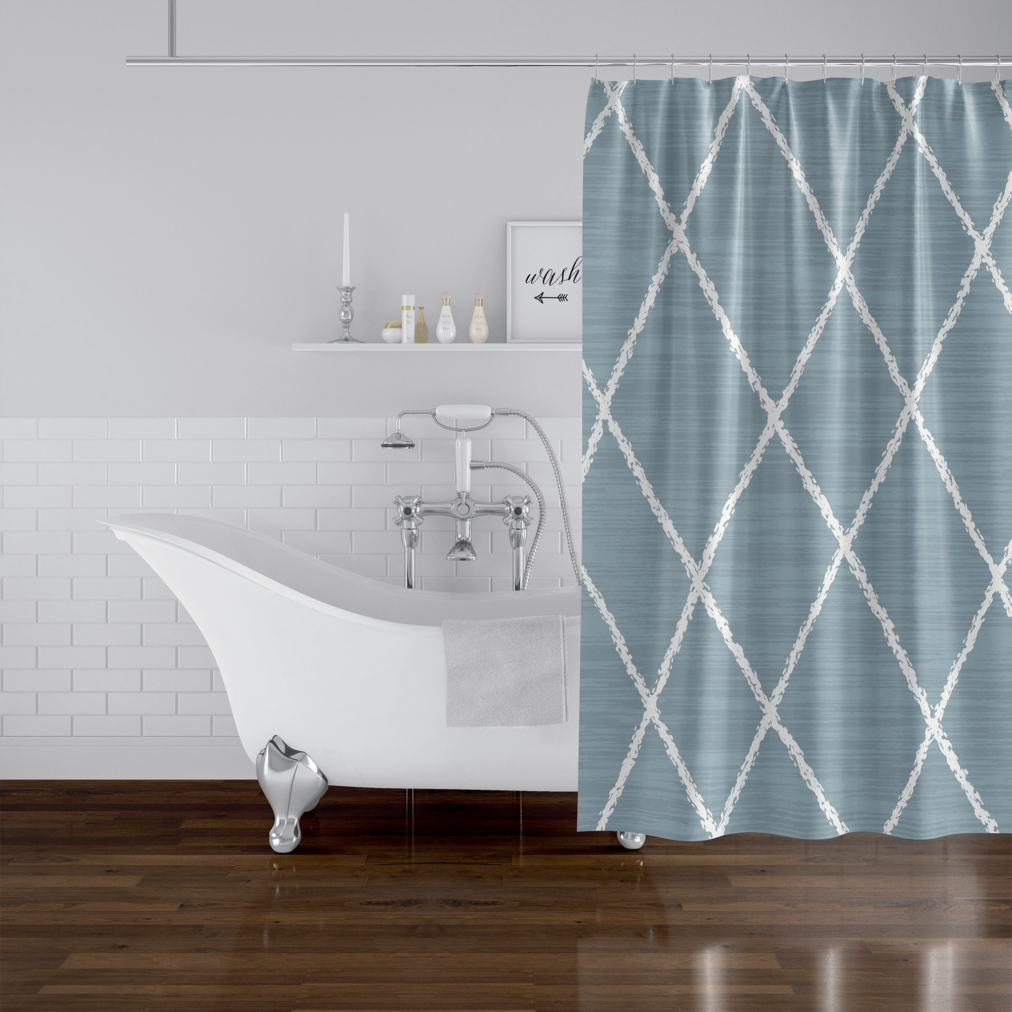 KAVKA DESIGNS Lebanon Geometric Single Shower Curtain - Wayfair Canada