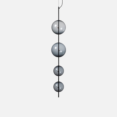 Black| Large Pendant with Extensions (Large, Small, Small)