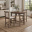 Ensemble de table de salle à manger à hauteur de comptoir en bois 3 pièces avec 2 chaises rembourrées pour petit espace, brun-1502626771