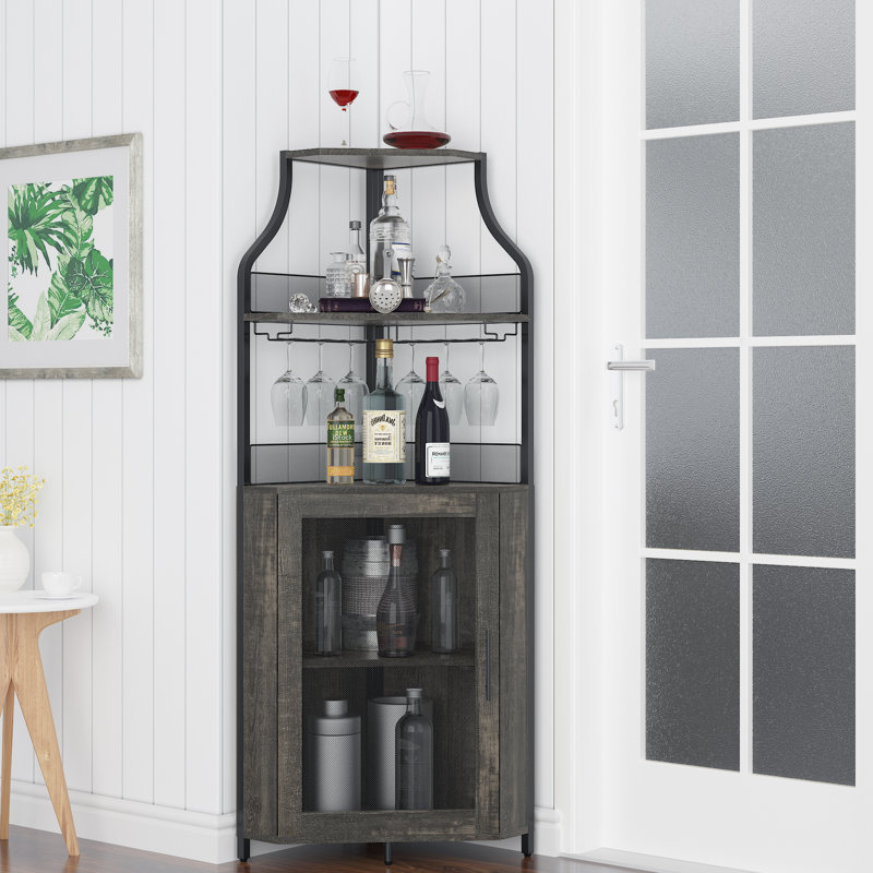 Wine Bottle & Glass Rack Black, Gold