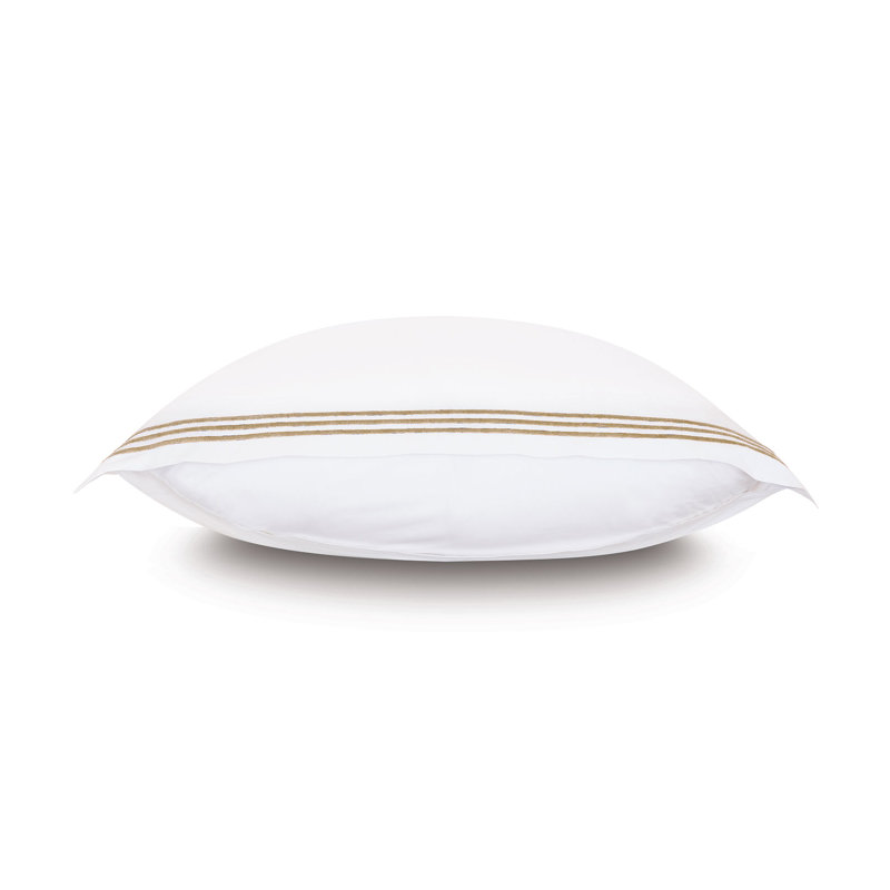 Tessa Cotton Sham Set, Euro, White/Antique, Multi-stripe