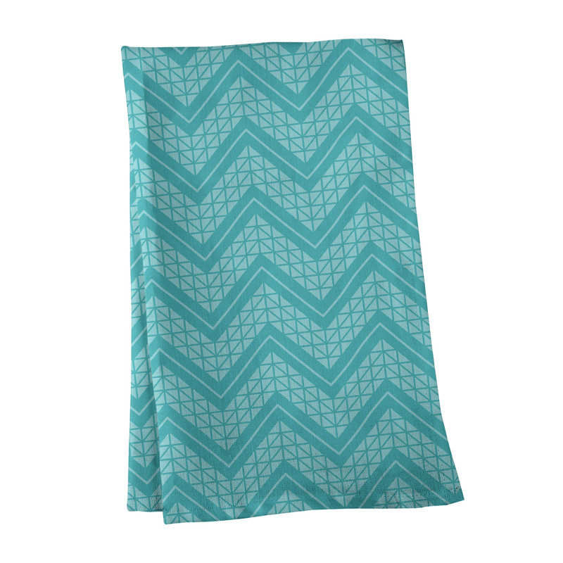 Stephenie Tea Towel Kitchen Towel, Teal, Cotton Twill