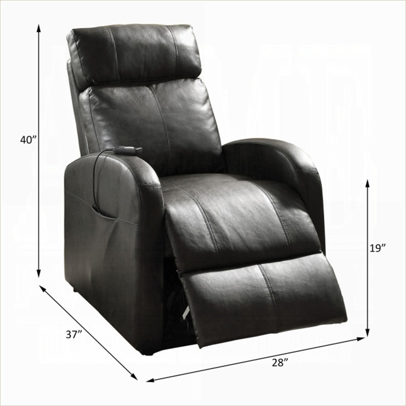 Fauteuil inclinable électrique en similicuir brun riche et riche en mouvement BEIMO, Similicuir noir