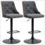 Ensemble de 2 tabourets de bar à hauteur de comptoir, tabourets pivotants réglables en hauteur avec repose-pieds et dossier capitonné, chaises de bar en tissu de lin, gris foncé