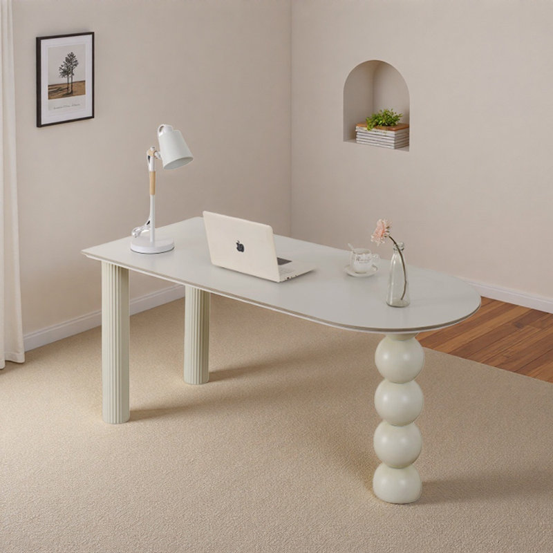 Bureau d'écriture French Rocky, H 29,52 po x l 62,99 po x P 27,55 po, Blanc