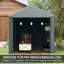 Outsunny 1.6 x 2.2m Garden Storage Shed Tent Large Door Dark Grey
