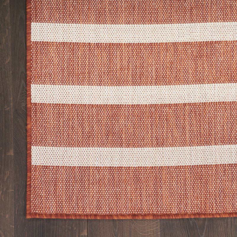  Positano 2' x 3' Terracotta Ivory Modern Rug, Rectangle 2' x 3'