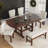 6-Piece Extendable Dining Set with Curved Tabletop & Bench Seating