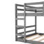 Lit superposé double gris avec garde-corps - construction en bois massif, convient aux matelas de taille, au lit d'espace, rehausse le décor de la chambre à coucher, deux bien